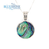 Sterling Silver Rhodium Plated Double Sided Pendant Featuring Two 3/4"